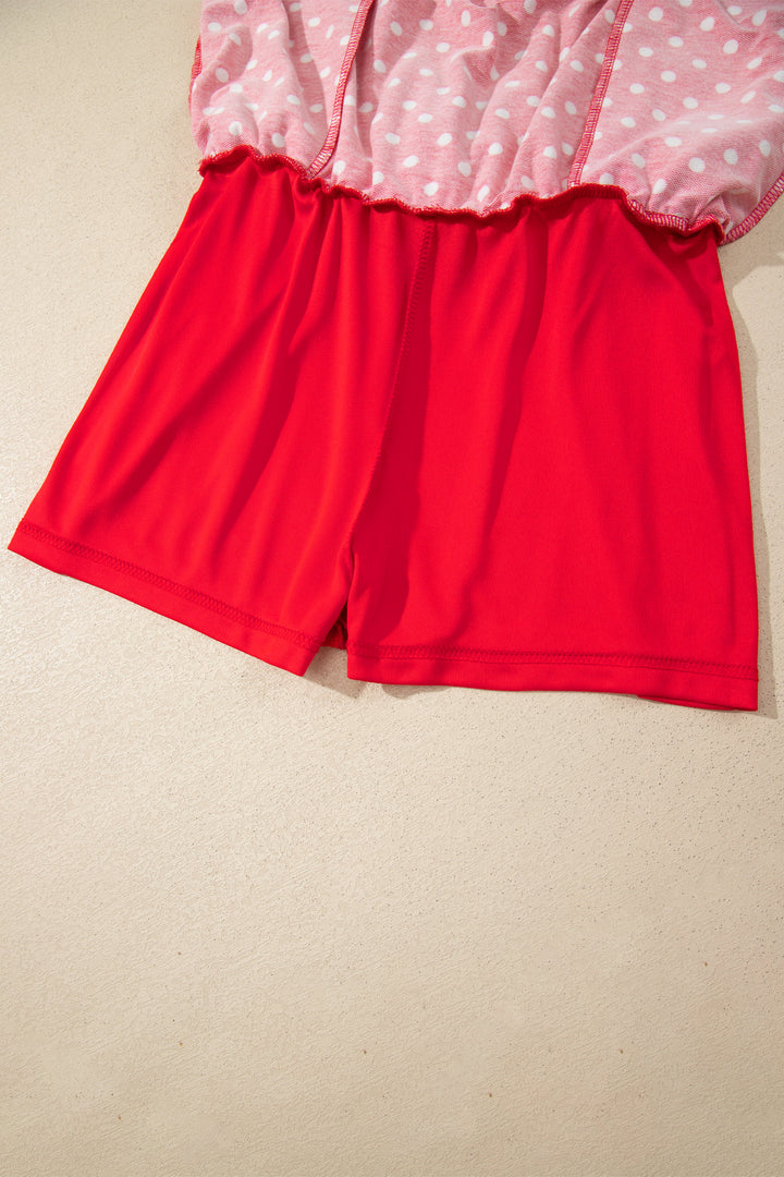 Polka Dot Drawstring Casual Mini Skort