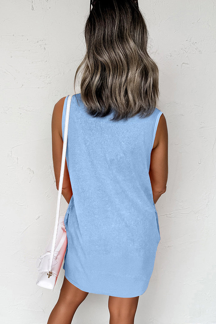 Mineral Wash Tank Mini Dress with Pockets