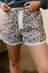 Khaki Camouflage Print Ruffle Boxer Shorts