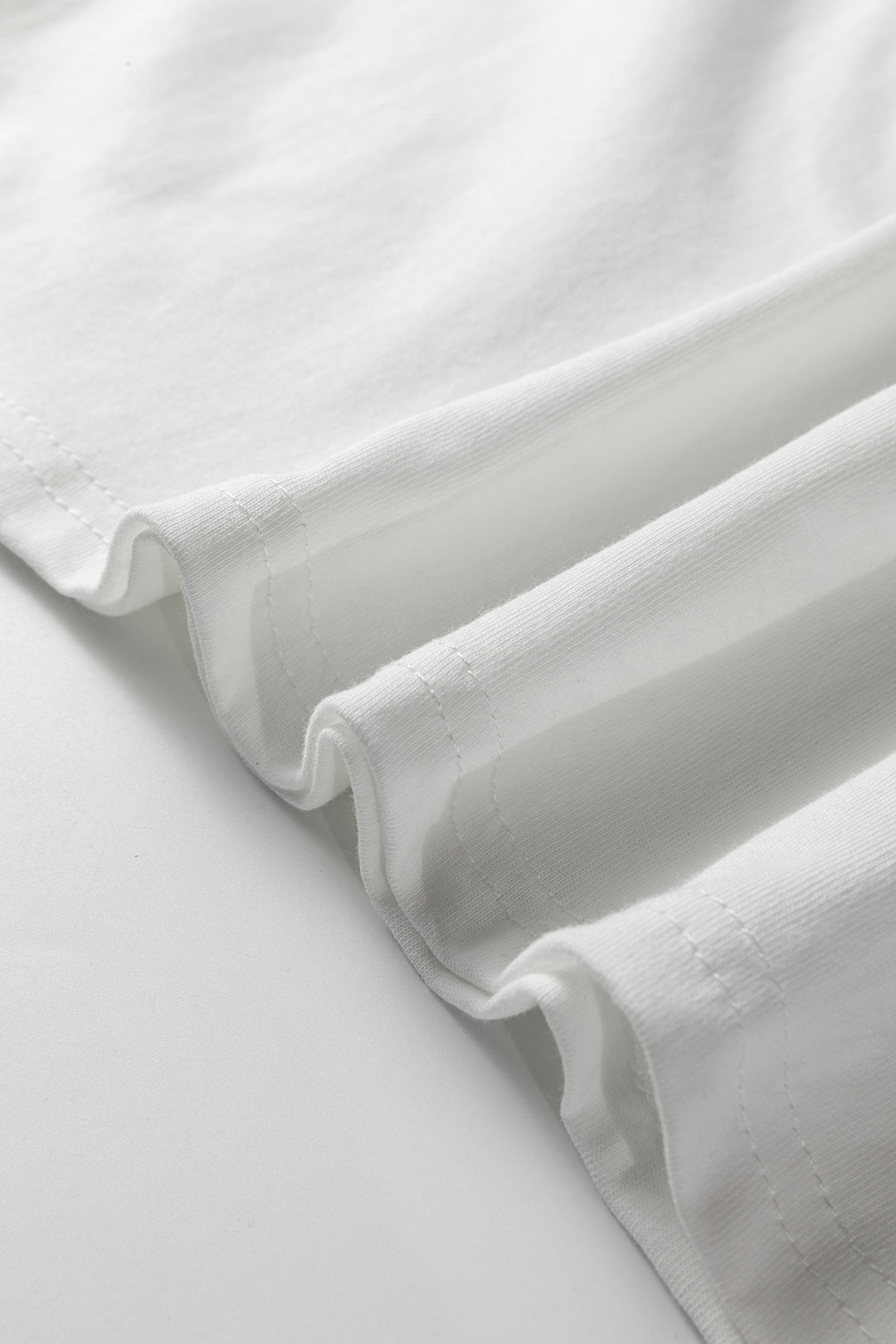 White Leopard Bow Embroidered Cotton Round Neck T Shirt