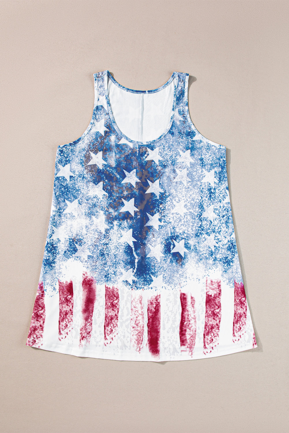 a tank top with an american flag design on it