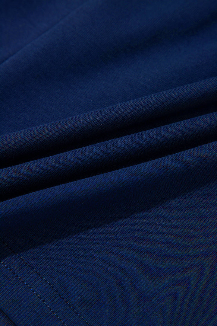 Dirty blue Contrast Trim U Neck Sleeveless Mini Dress