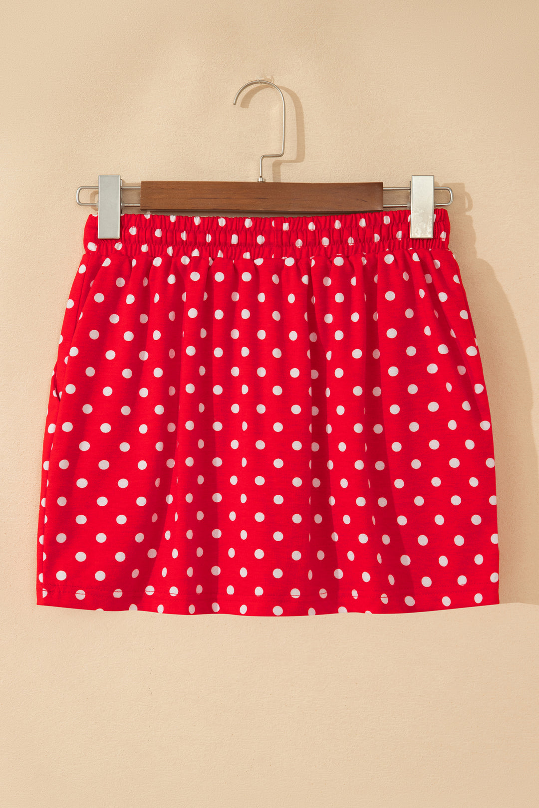 Polka Dot Drawstring Casual Mini Skort
