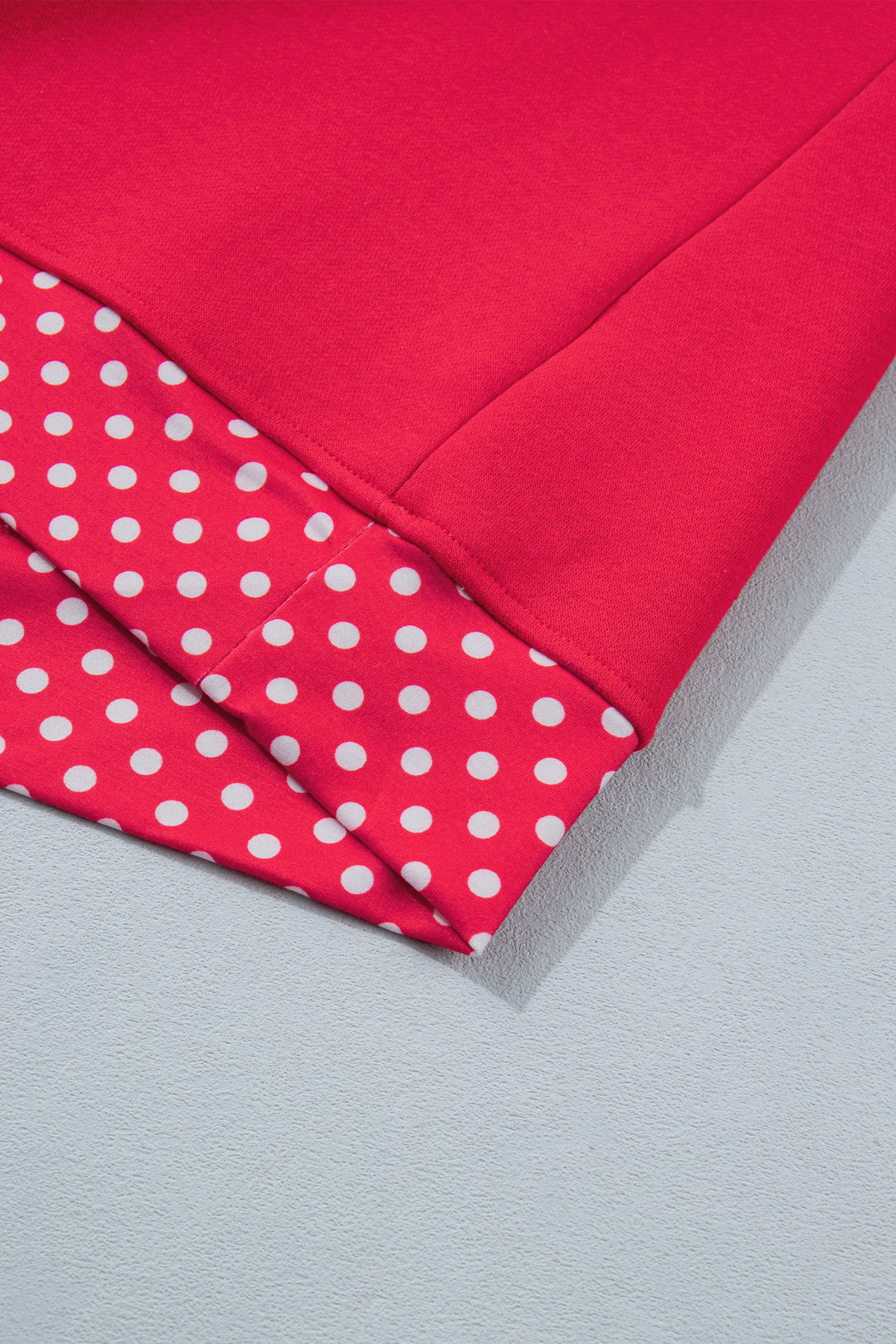 Colorblock Polka Dot Contrast Trim Oversized Sweatshirt