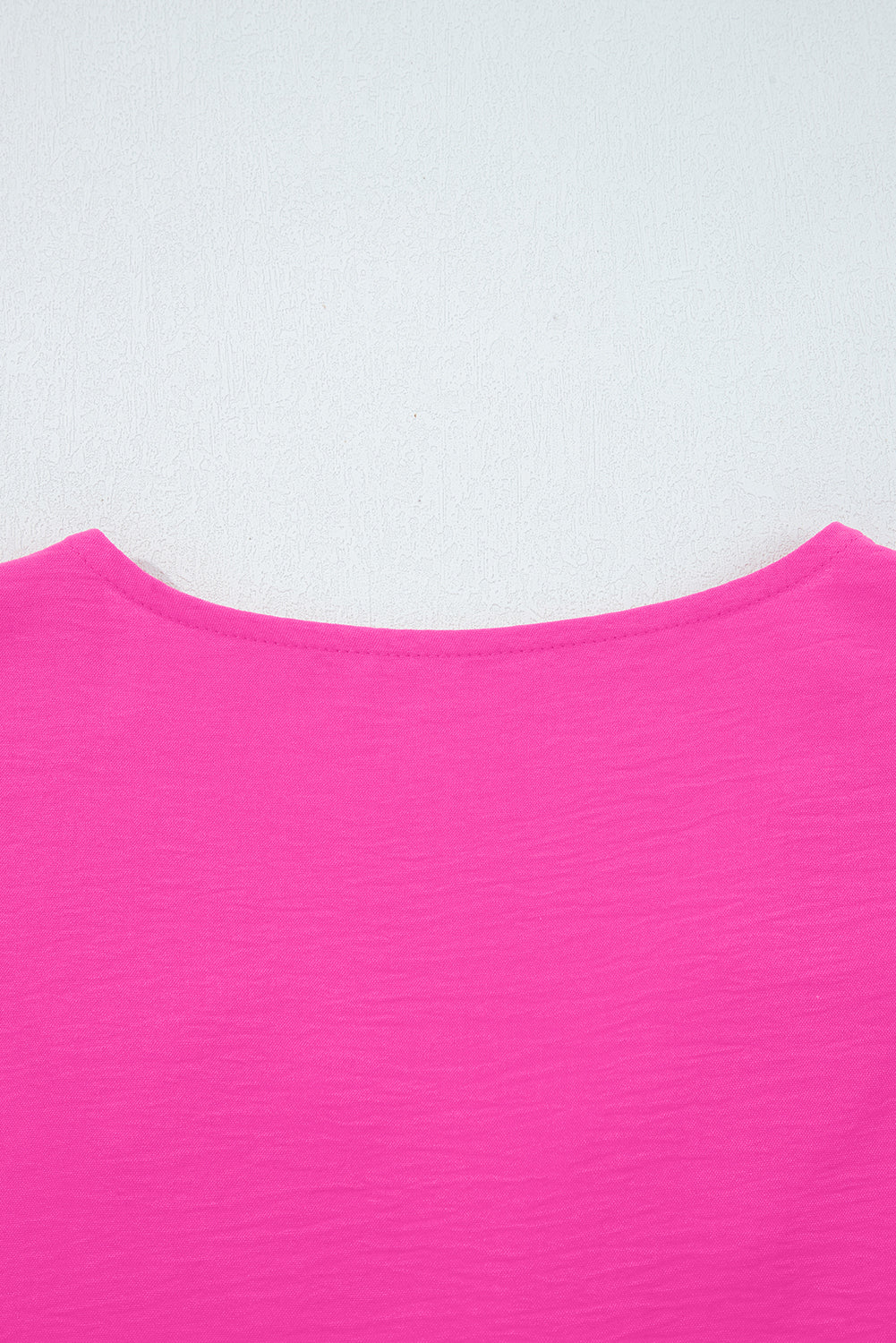 Frilled V Neckline Bracelet Sleeve Crinkled Blouse