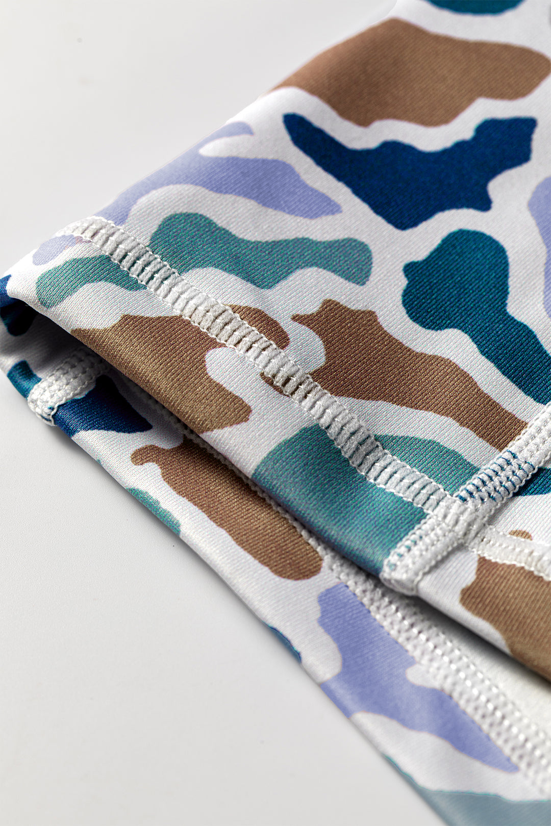 Abstract Camo Printed Seam Detail Biker Shorts