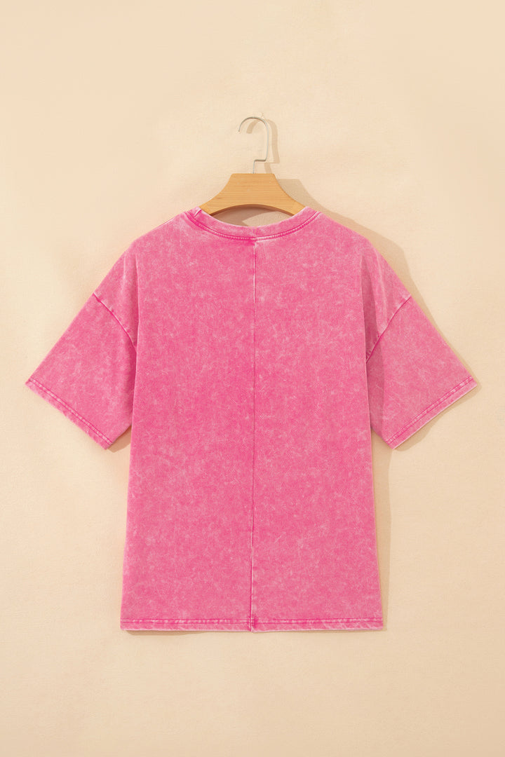 Solid Color Cotton Mineral Washed Oversize Tee