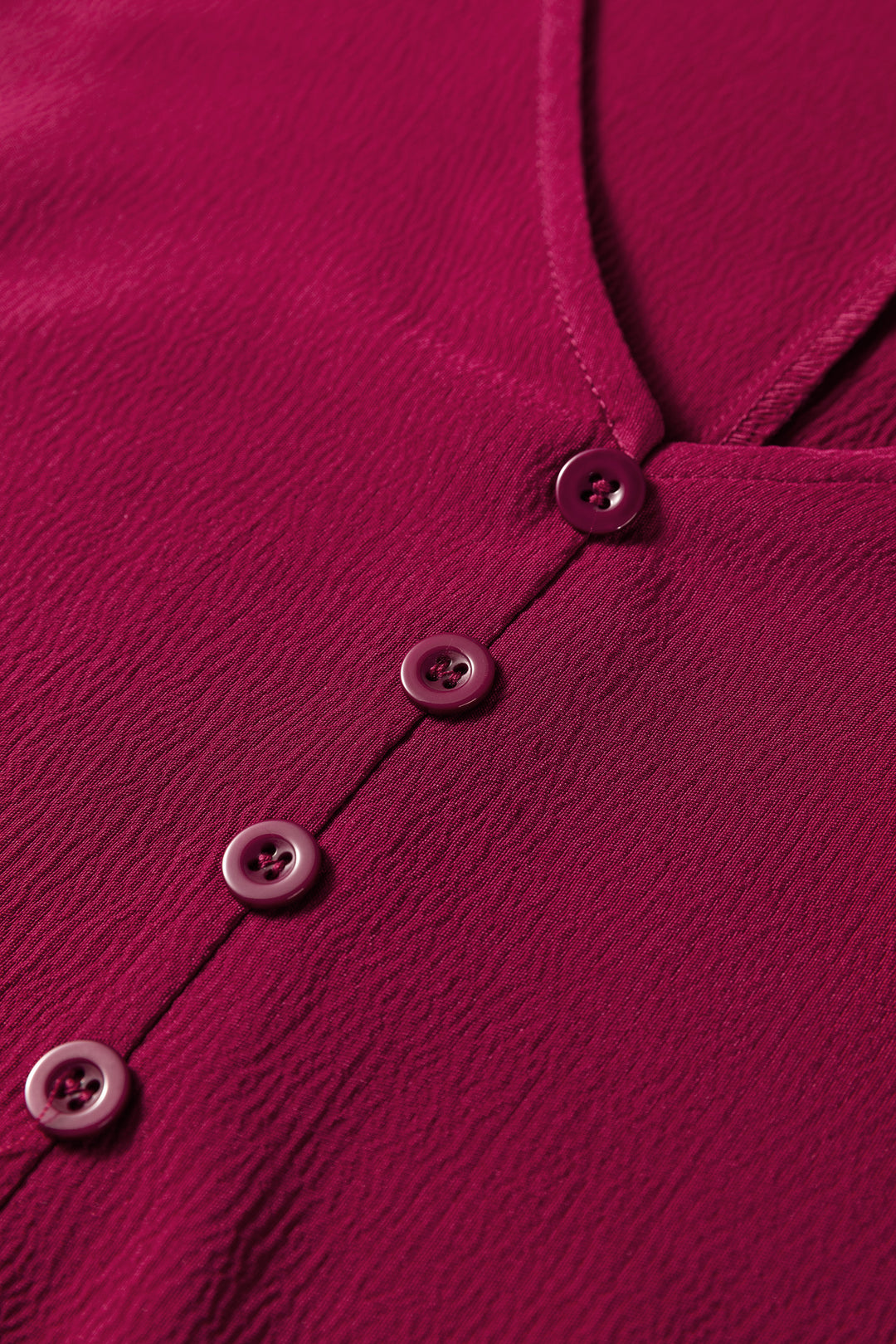 Solid color Long Sleeve Button V Neck Tiered Maxi Dress