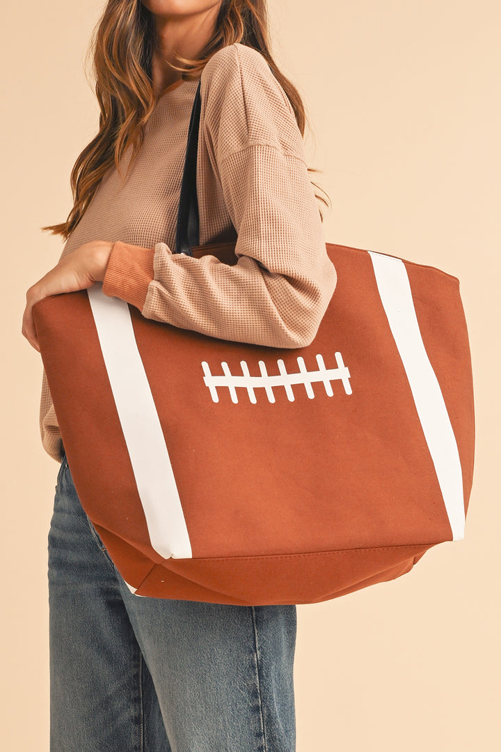 sports Pattern Canvas Large Tote Bag