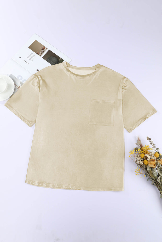 Apricot Chest Pocket Loose Fit T Shirt -