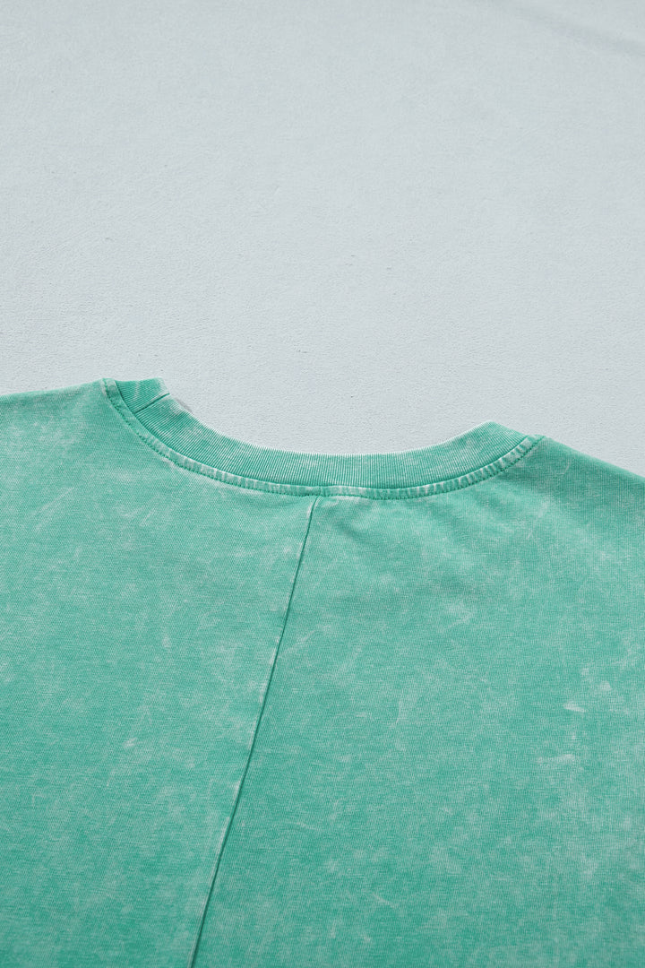 Solid Color Cotton Mineral Washed Oversize Tee