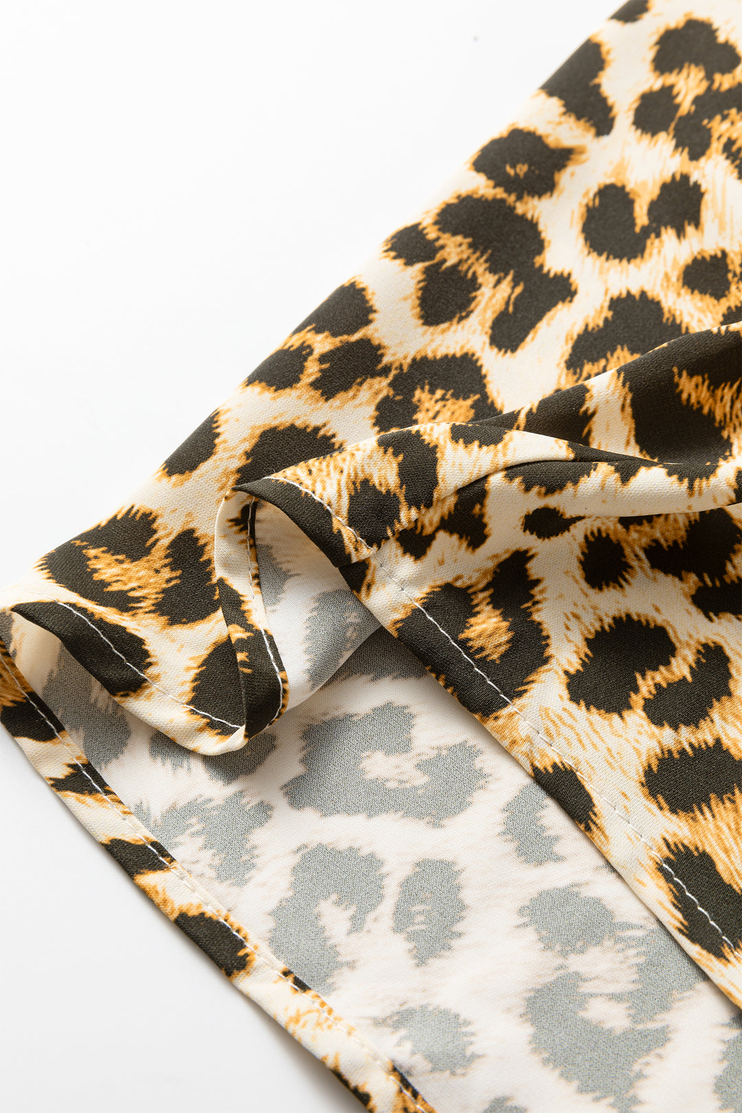 Khaki Contrast Edge Leopard Shirt