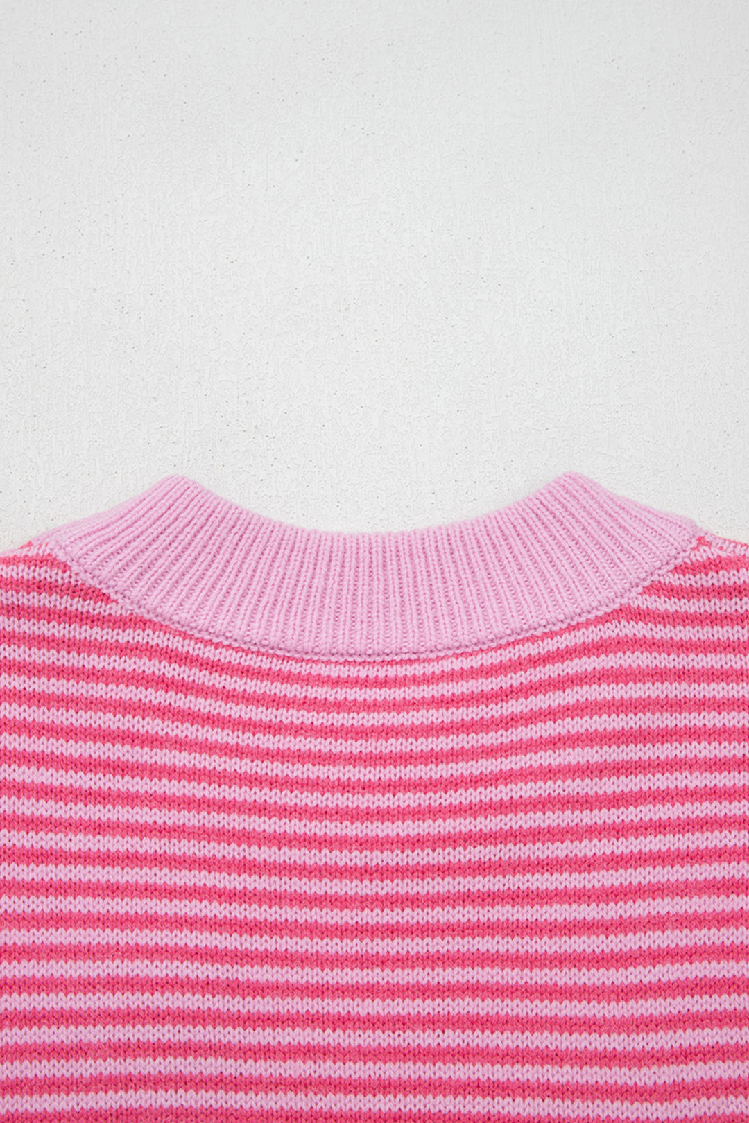 Stripe Contrast Heart Pattern Valentine Knit Sweater