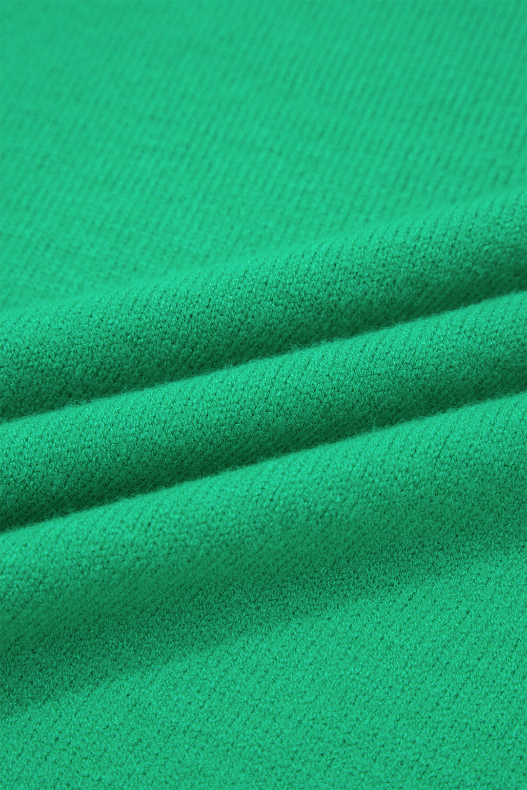 Solid Color Ribbed Trim Round Neck Ruffle Short Sleeve Sweater