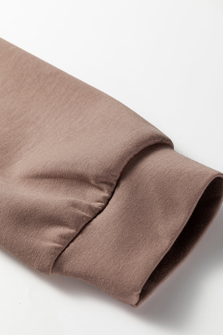 Solid Color Drop Shoulder Pullover Drawstring Mini Skirt 2pcs Outfit