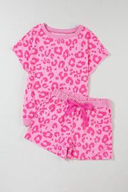 a baby girl's pink leopard print top and shorts set