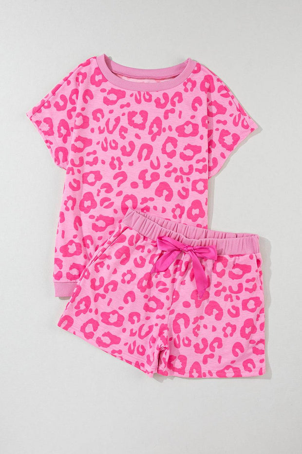 a baby girl's pink leopard print top and shorts set
