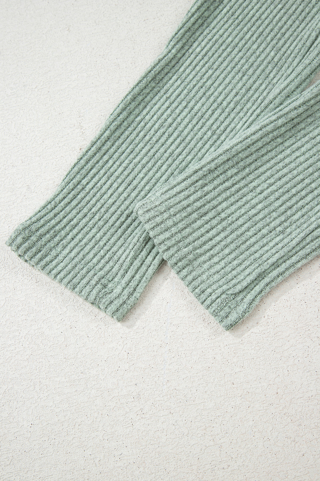 Ribbed Notched Neck Knit Long Sleeve Leggings Two Pieces Lounge Set