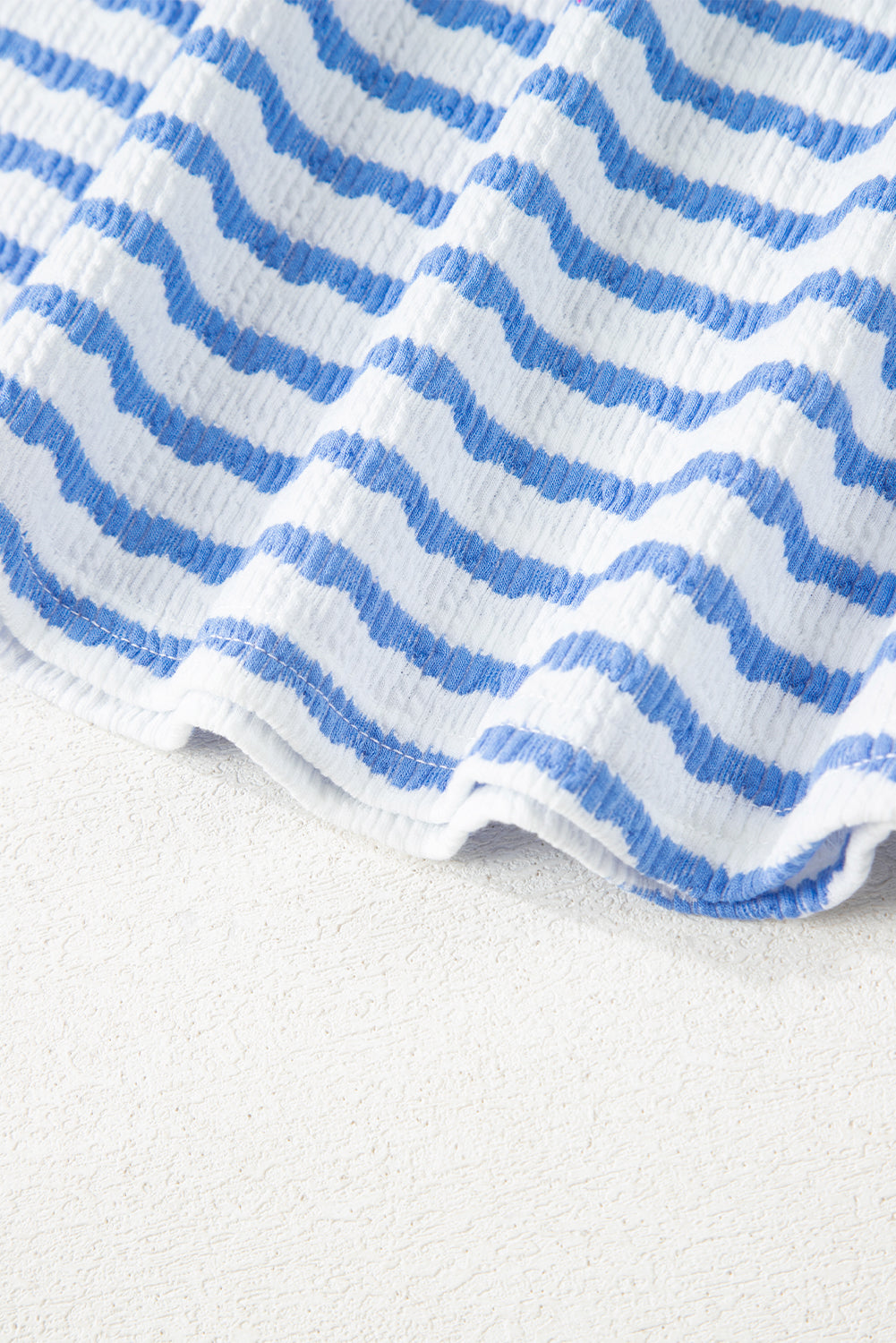 Stripe Knitted Short Sleeve Top and Drawstring Shorts Set