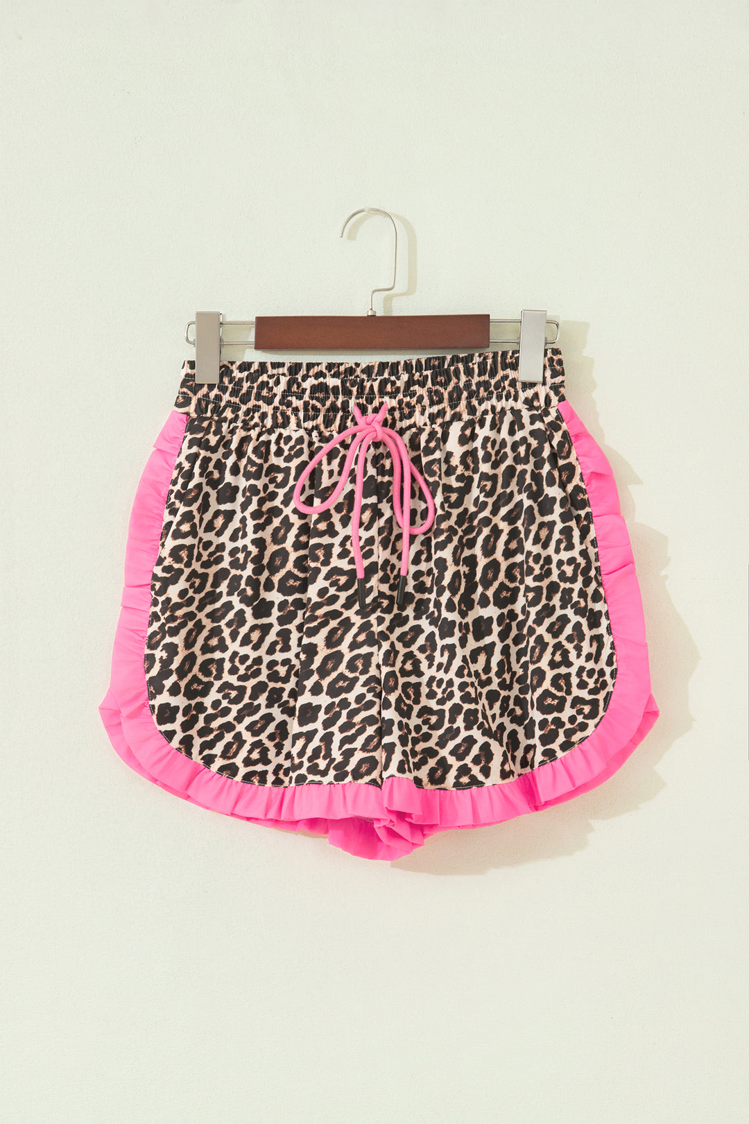 Polka Dot Contrast Ruffle Trim Shorts