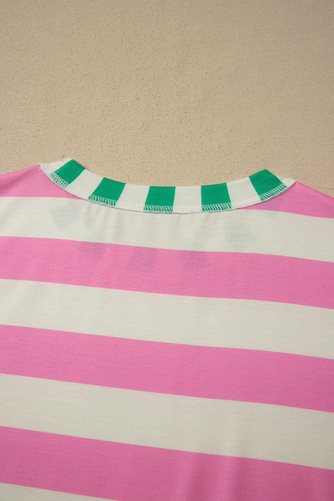 Stripe Exposed Seam Contrast Patchwork Oversized Top