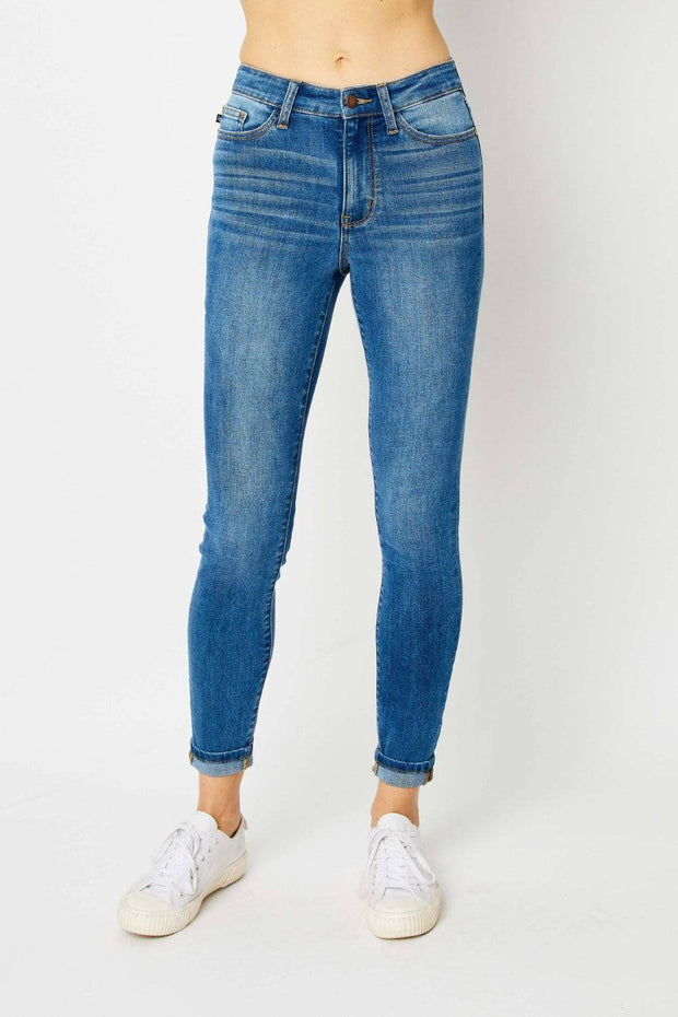 Judy Blue Full Size Cuffed Hem Skinny Jeans -