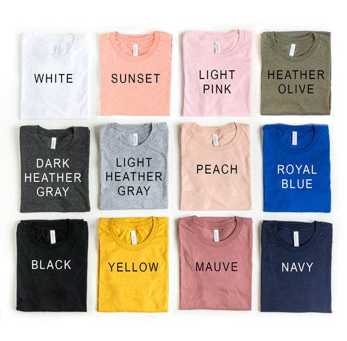 a group of t - shirts that say light, feather, gray, yellow,