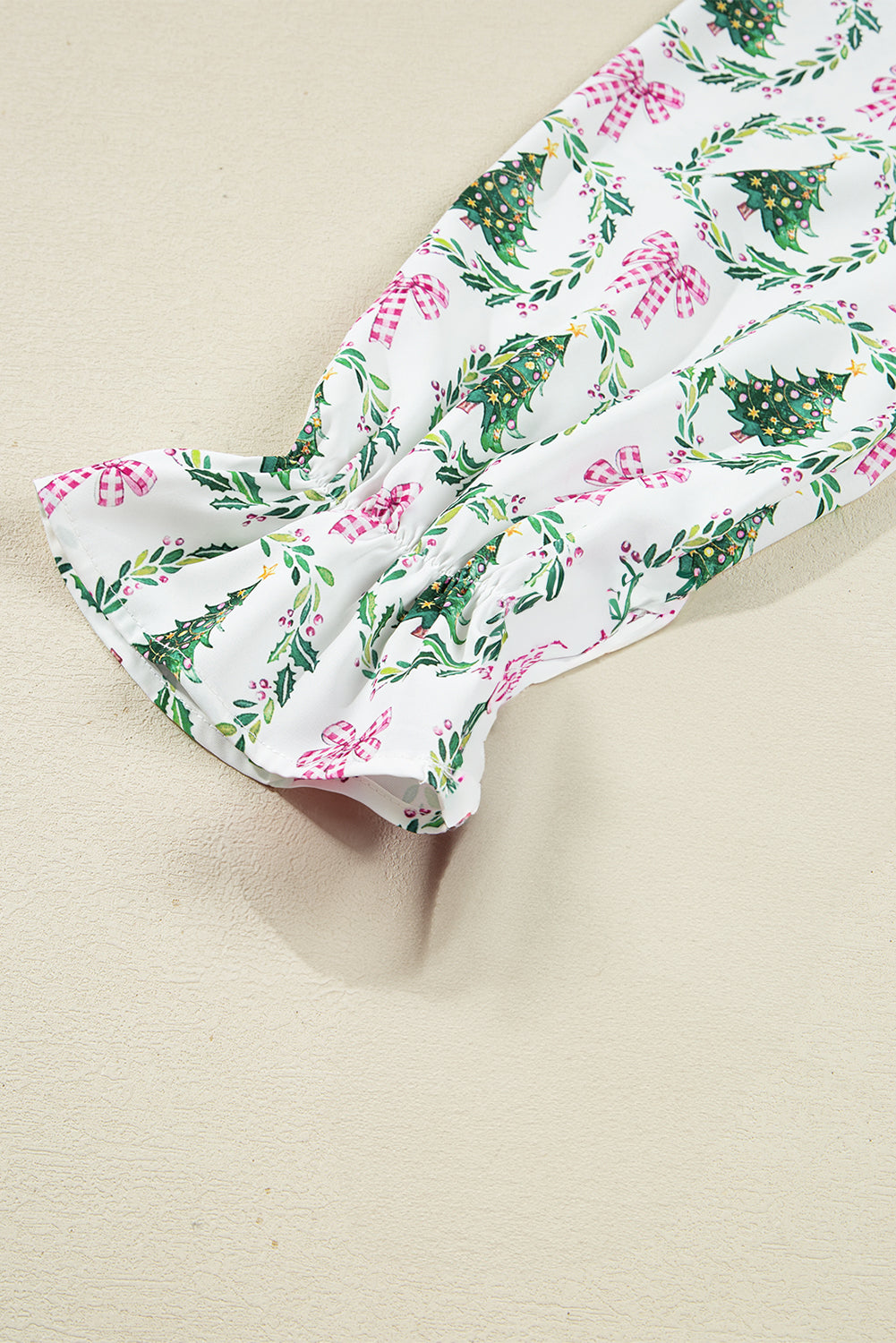 Green Christmas Fashion Print Pajama 2pcs Short Set