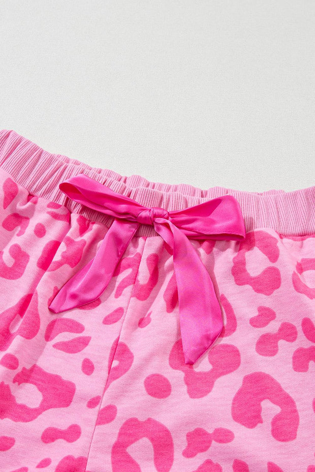 a pink leopard print shorts with a pink bow