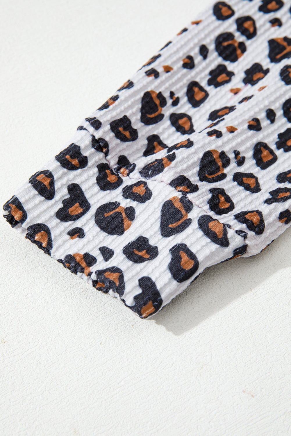 Leopard Patched Twisted Ribbed Western Casual Shacket