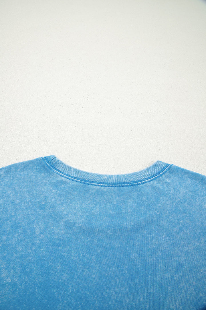 Blue Mineral Washed Oversized Tee