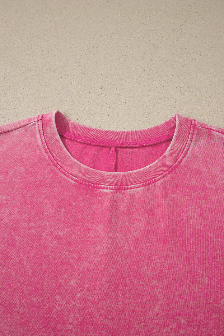 Solid Color Cotton Mineral Washed Oversize Tee