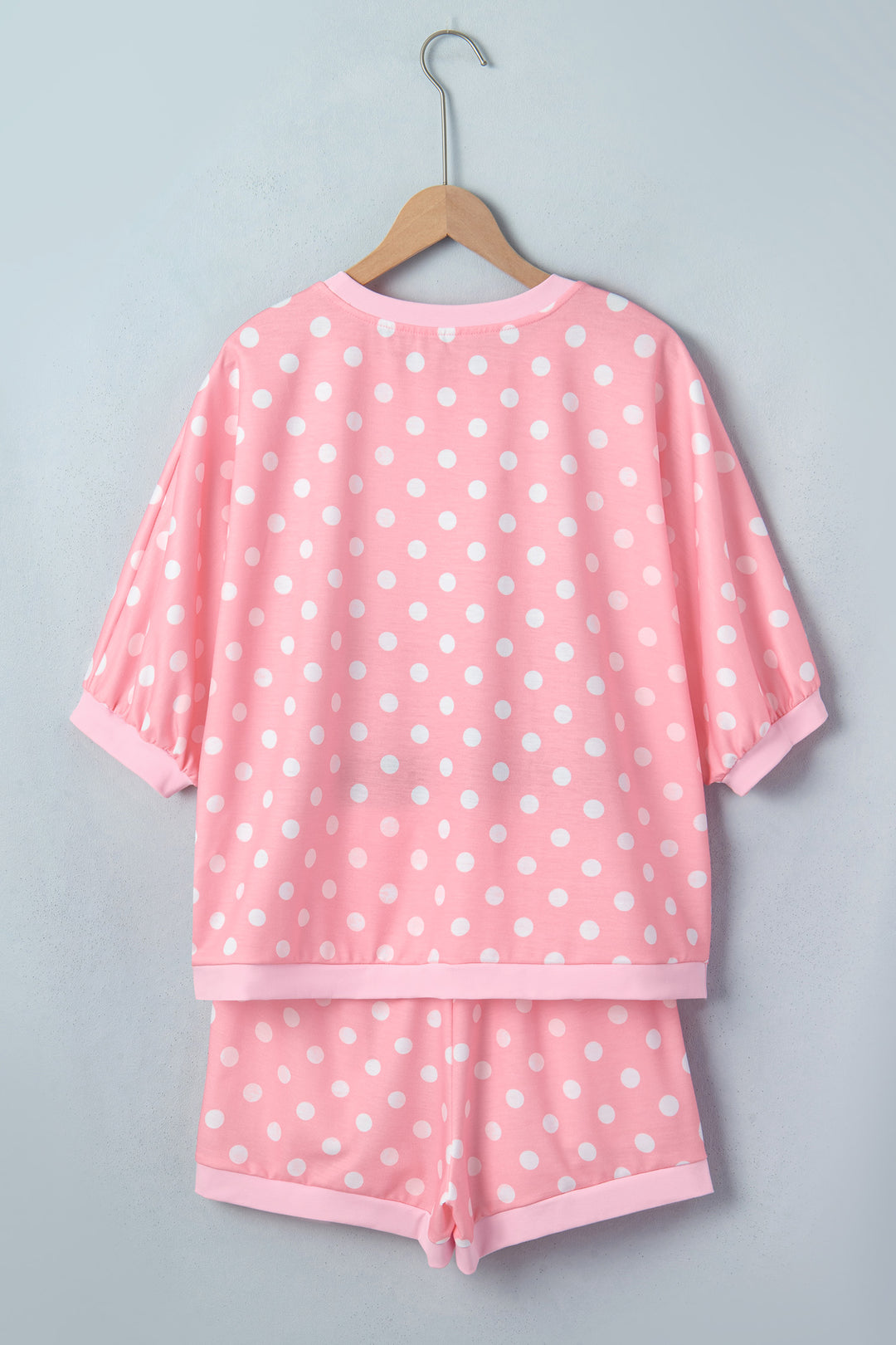 Polka Dot Oversized Top Drawstring Short Set