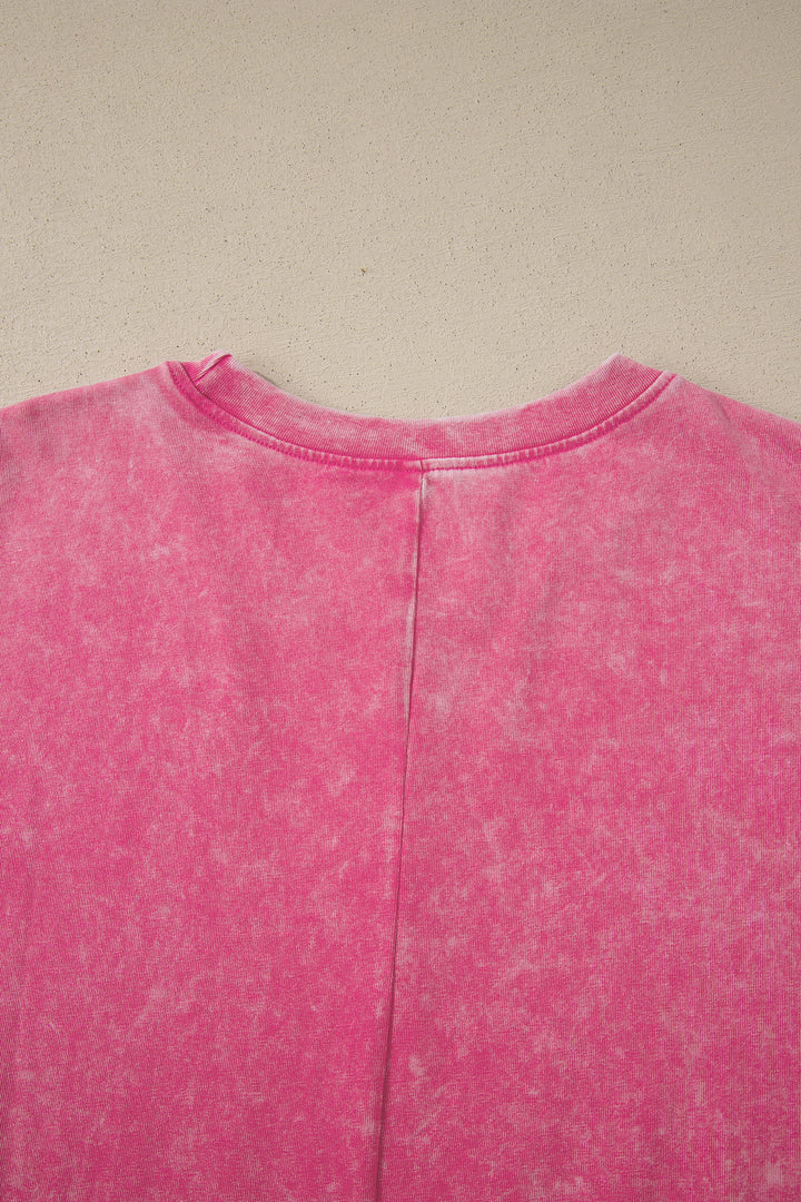 Solid Color Cotton Mineral Washed Oversize Tee
