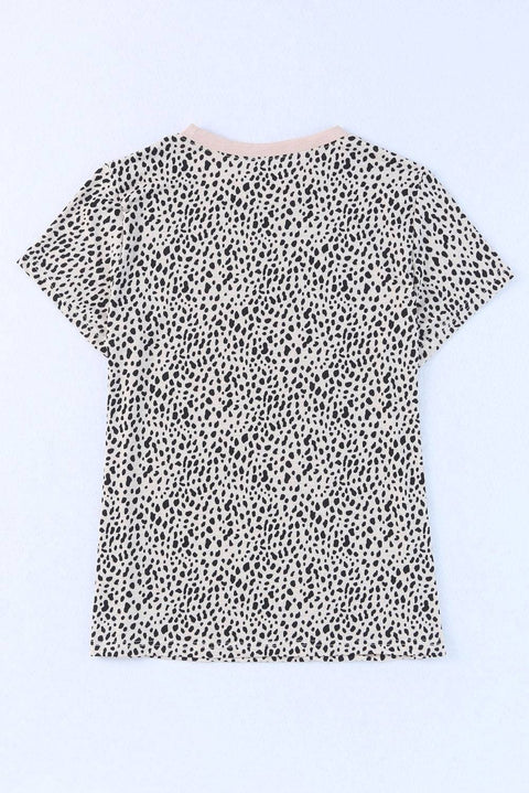 Apricot Leopard MAMA Graphic Crew Neck T Shirt -