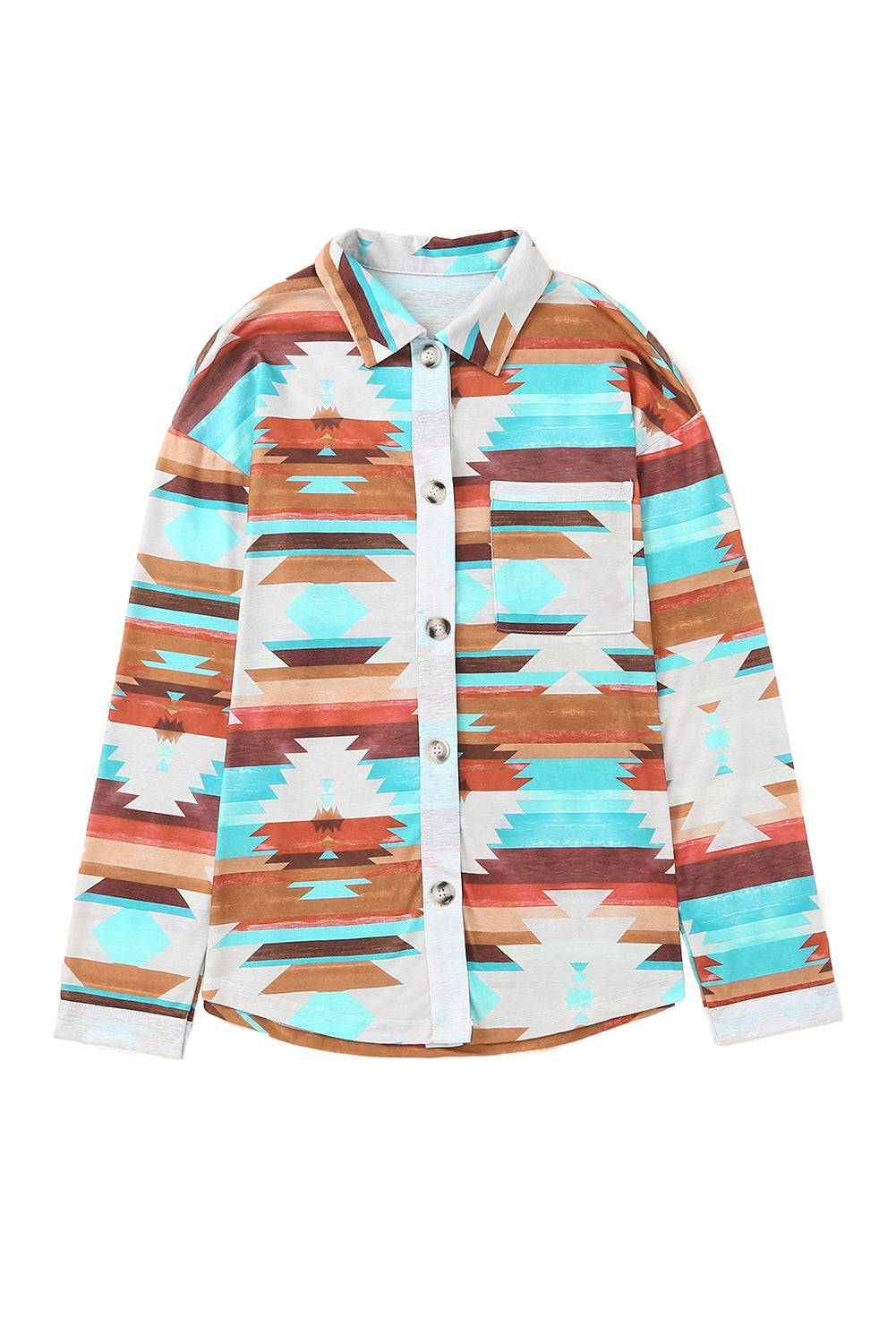 a shirt with a colorful pattern on it