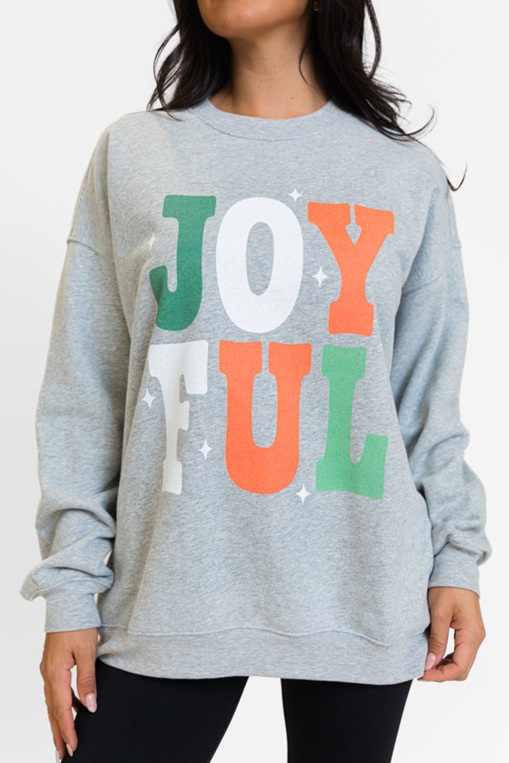 Gray JOYFUL Christmas Wish Printed Sweatshirt