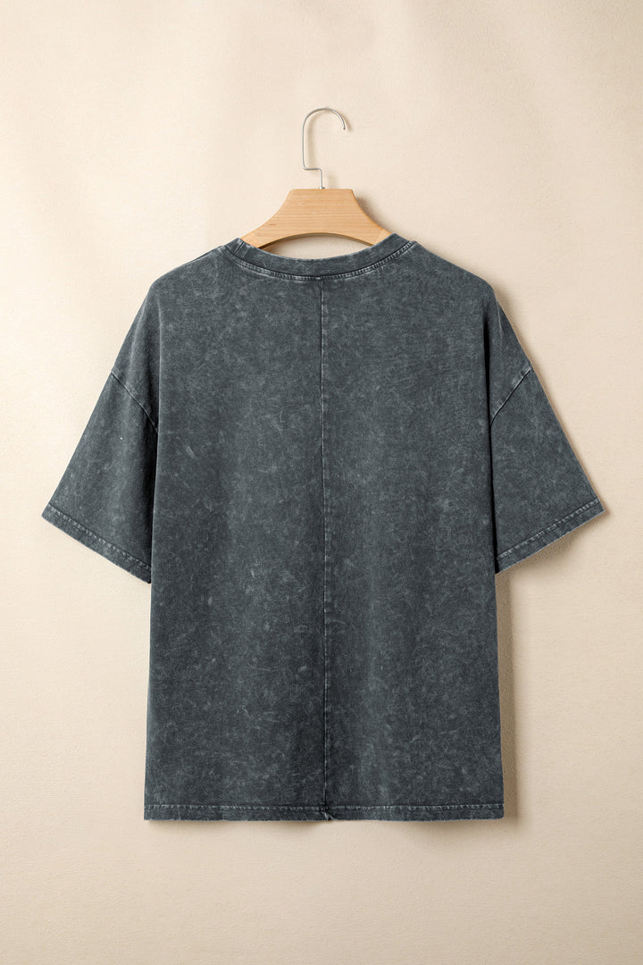 Solid Color Cotton Mineral Washed Oversize Tee