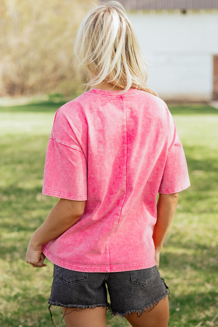 Solid Color Cotton Mineral Washed Oversize Tee