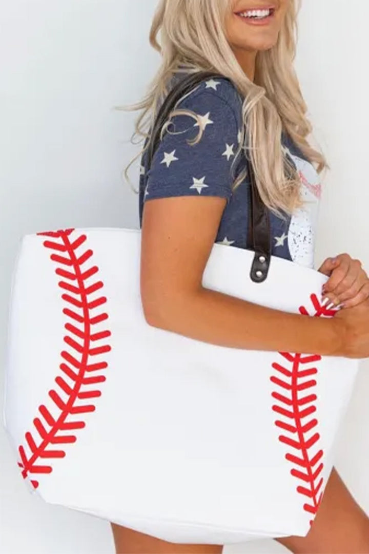 sports Pattern Canvas Large Tote Bag