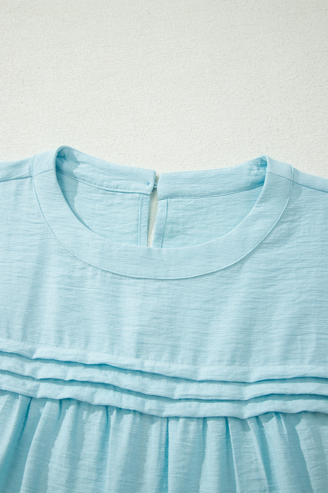 Tie Half Sleeve Pleated Detail Babydoll Blouse