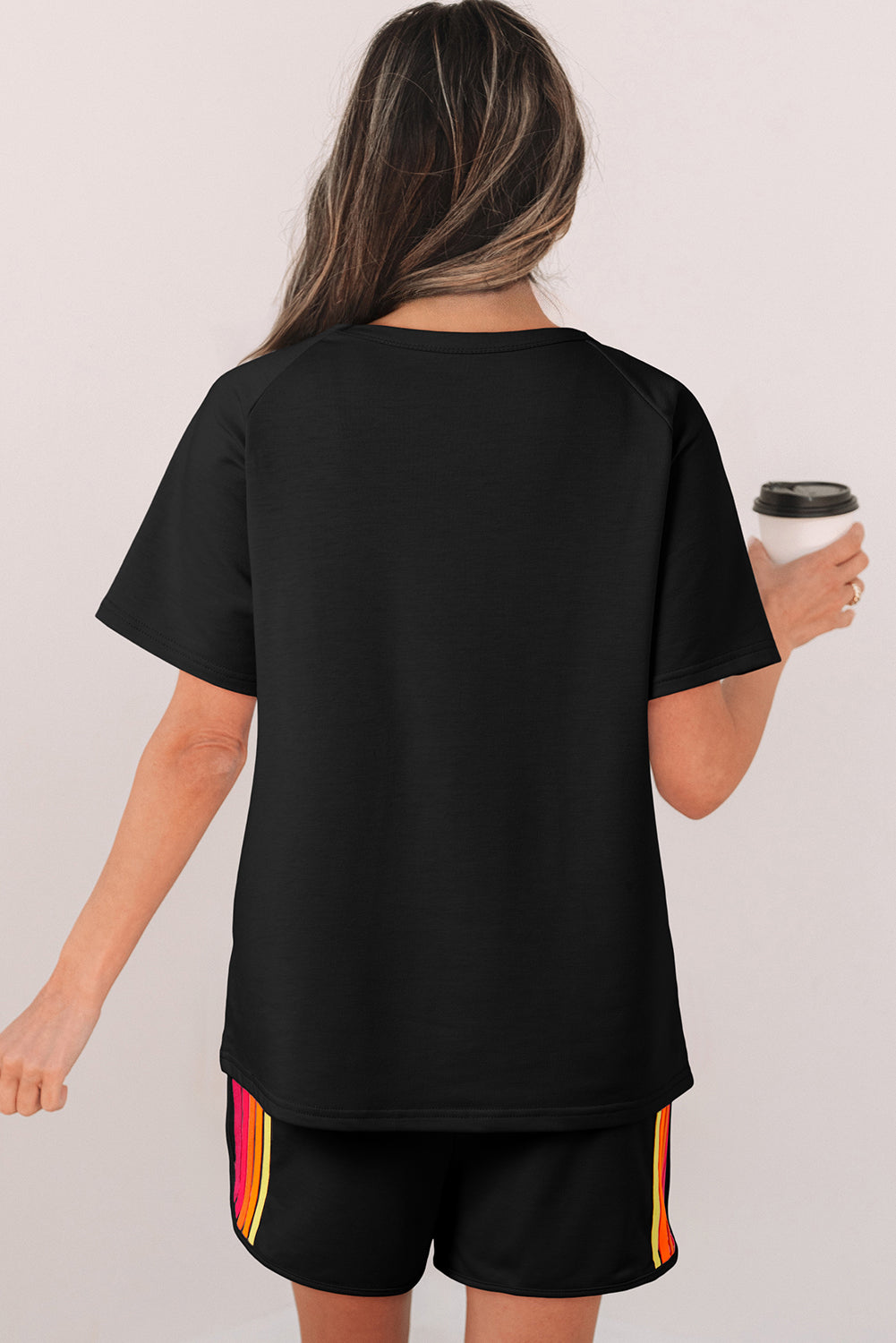 Striped Patch Front Casual Tee