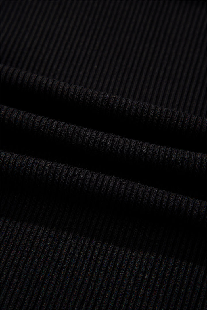 Ribbed Long Sleeve Crew Neck Solid Color Bodysuit