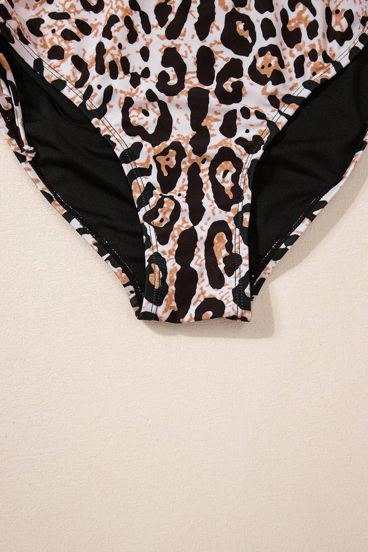 a women's bikini bottom with a leopard print