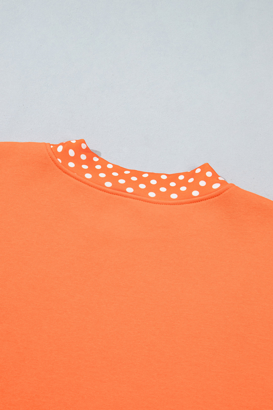 Colorblock Polka Dot Contrast Trim Oversized Sweatshirt