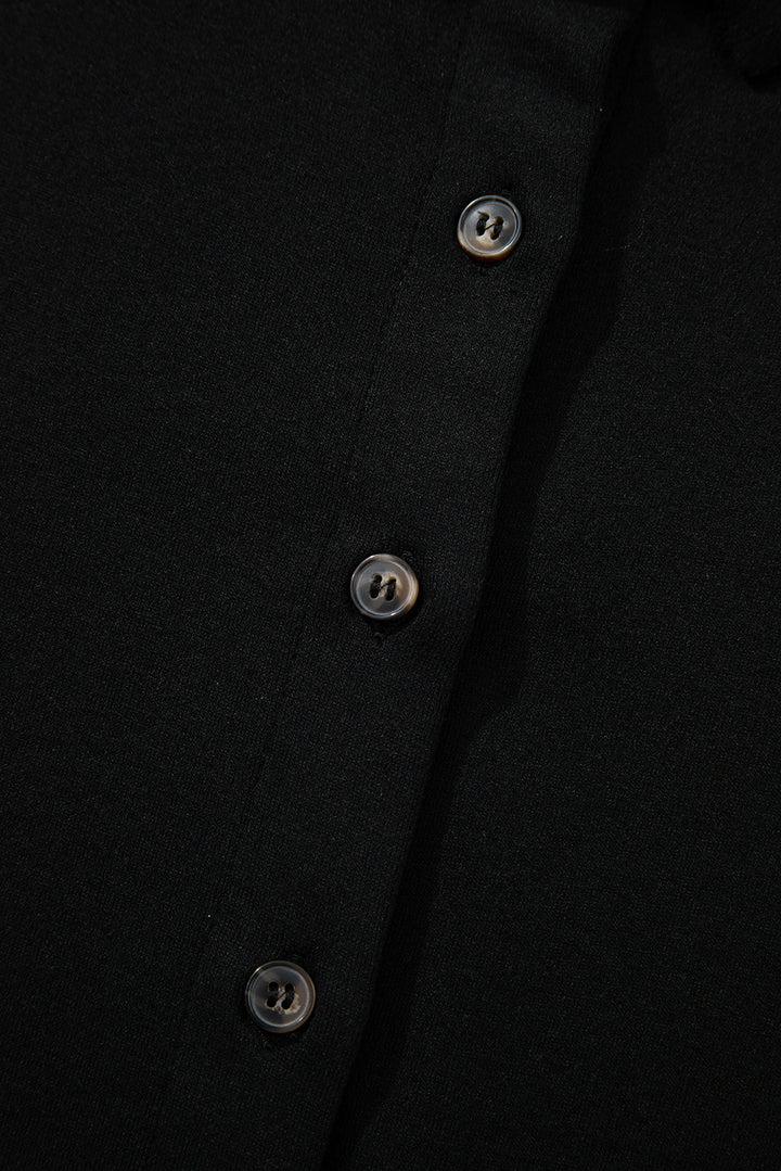 Black 3 Pcs Crop Tank Top Shorts with Cardigan Lounge Set