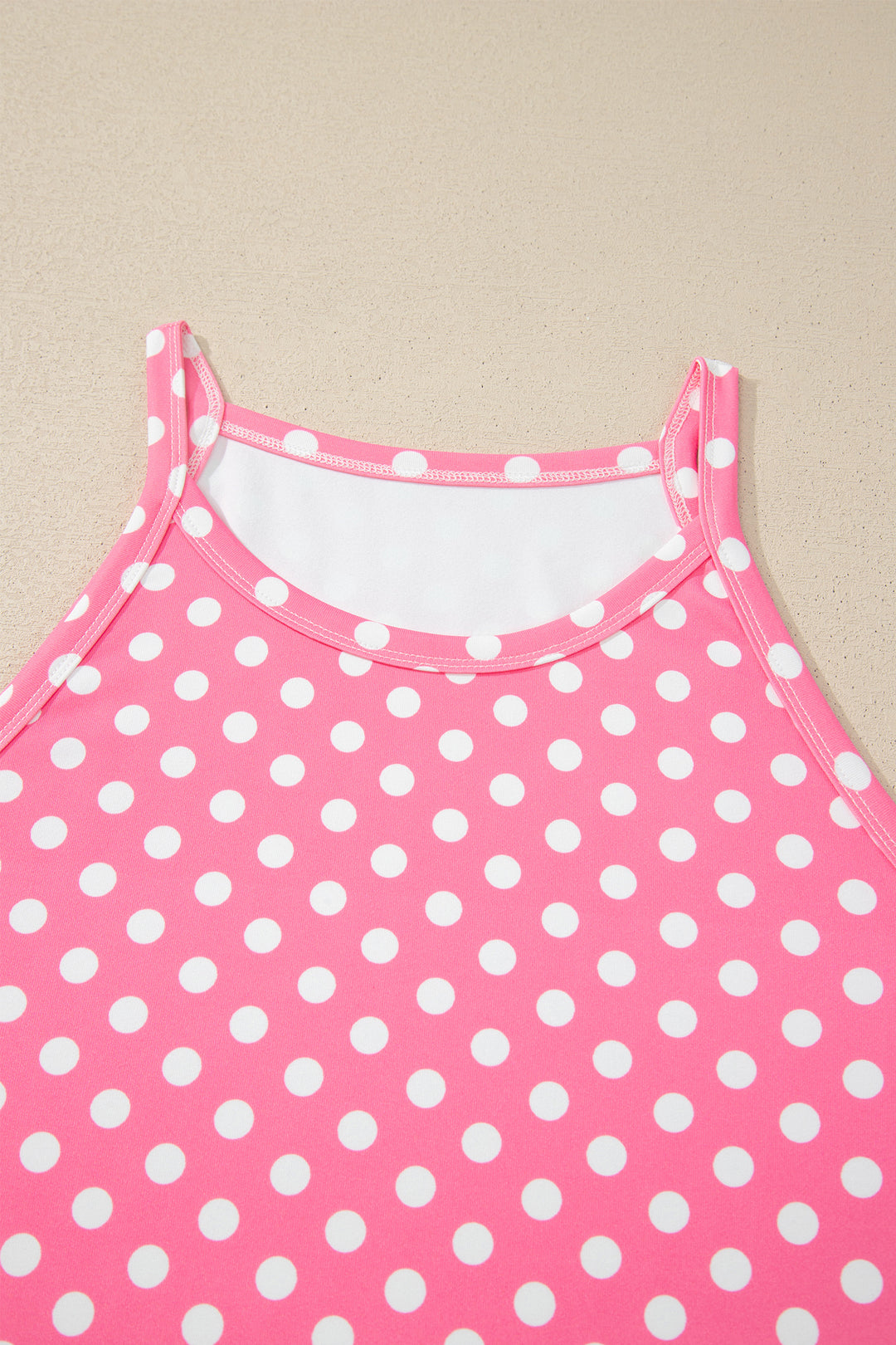 Polka Dot Print Slim Tank Loose Pants 2pcs Outfit