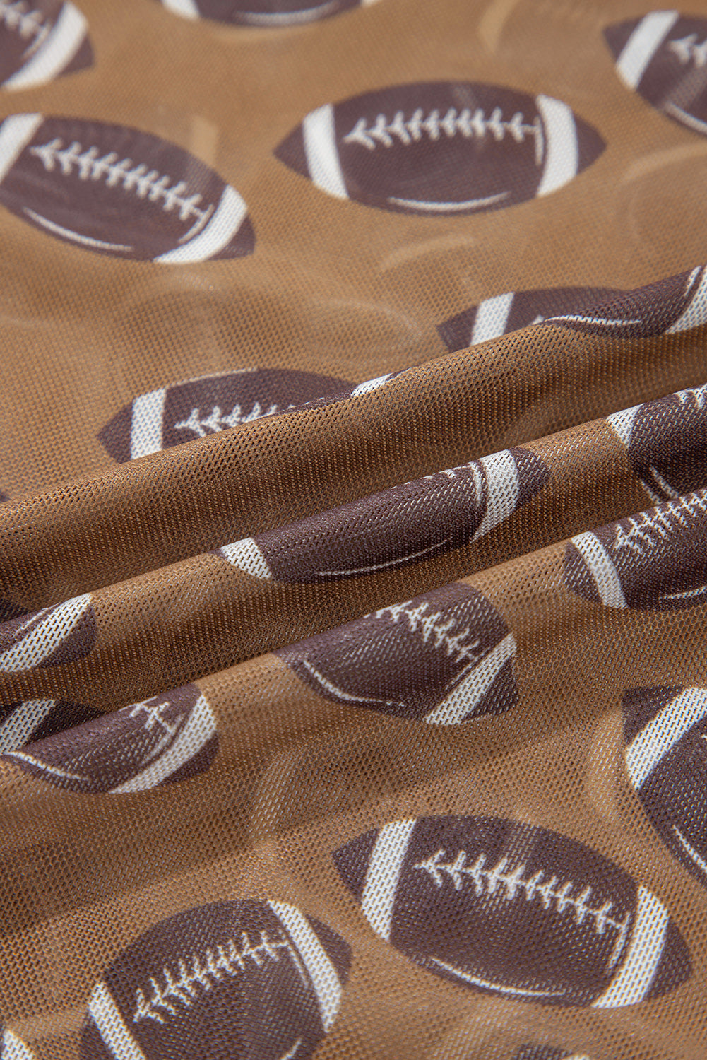 Game Day football Mesh Sheer Long Sleeve Top