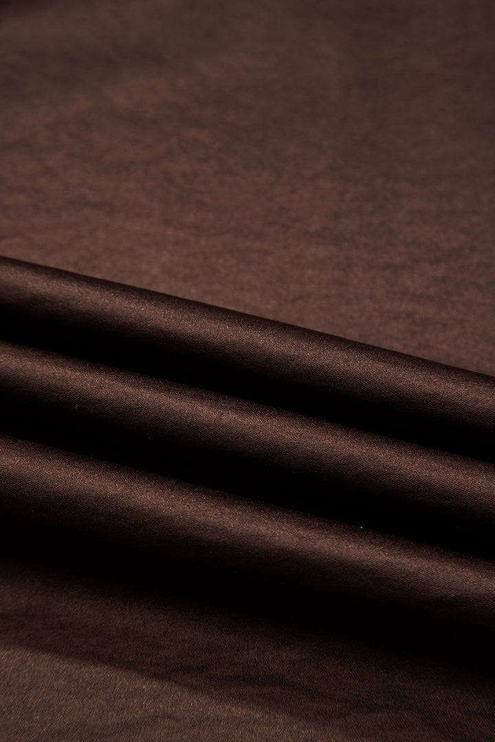 Dark Brown Braided V Neck Long Sleeve Loose Top and Drawstring High Waist Pants 2pcs Outfit