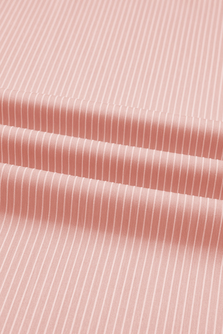 Pink Stripe Drawstring Plus Size Loose Pants